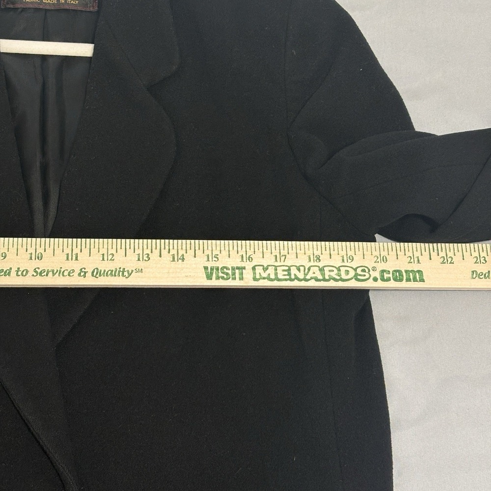 Vintage Wool and Cashmere One-Button Women's Blazer Black Sz Large - Picture 5 of 10